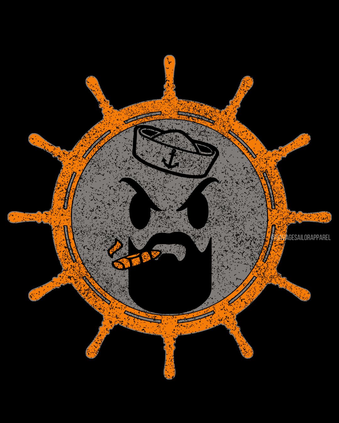 Savage Sailor Logo T-Shirt -Black & Orange
