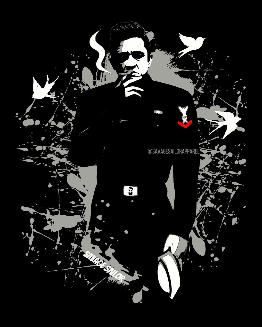 Sailor in Black T-Shirt - Black
