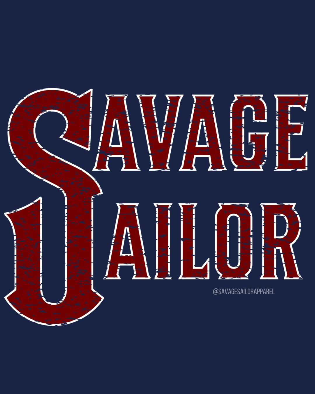 Savage Sailor Logo T-Shirt -Midnight Navy