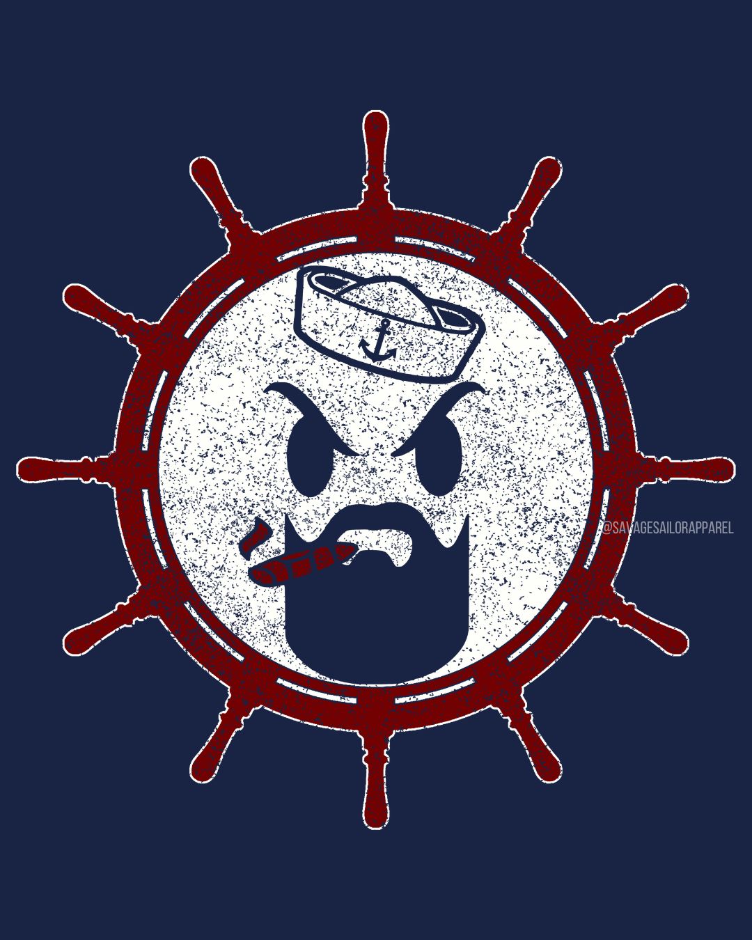 Savage Sailor Logo T-Shirt -Midnight Navy
