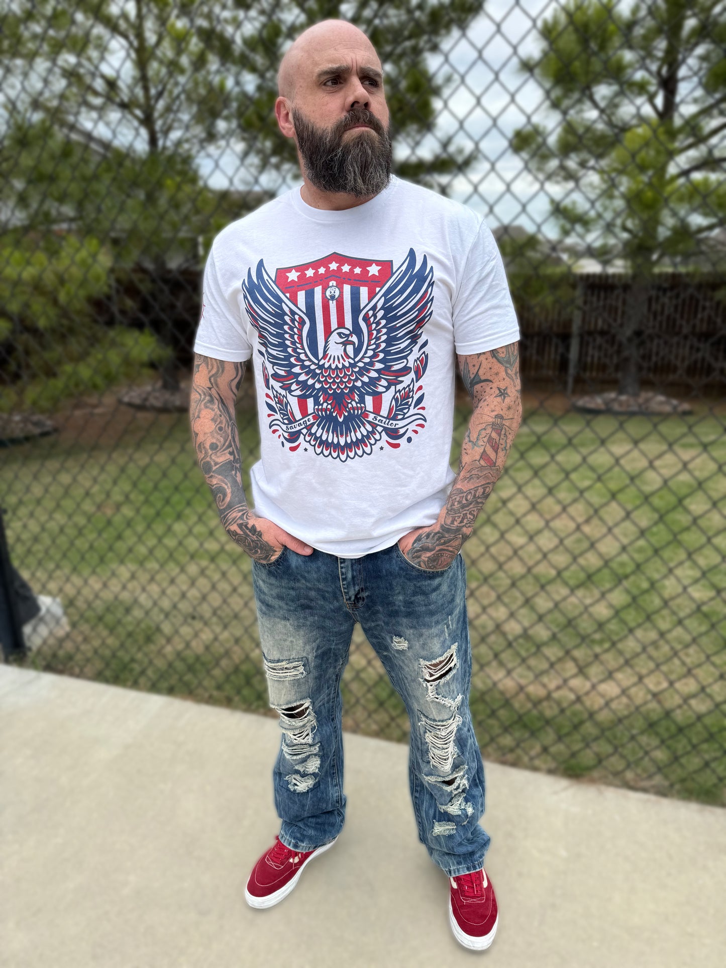 Free Bird Front T-Shirt - White
