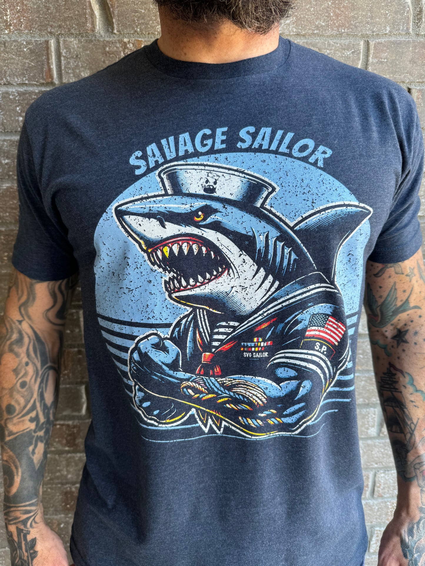 Savage Shark T-Shirt - Midnight Navy