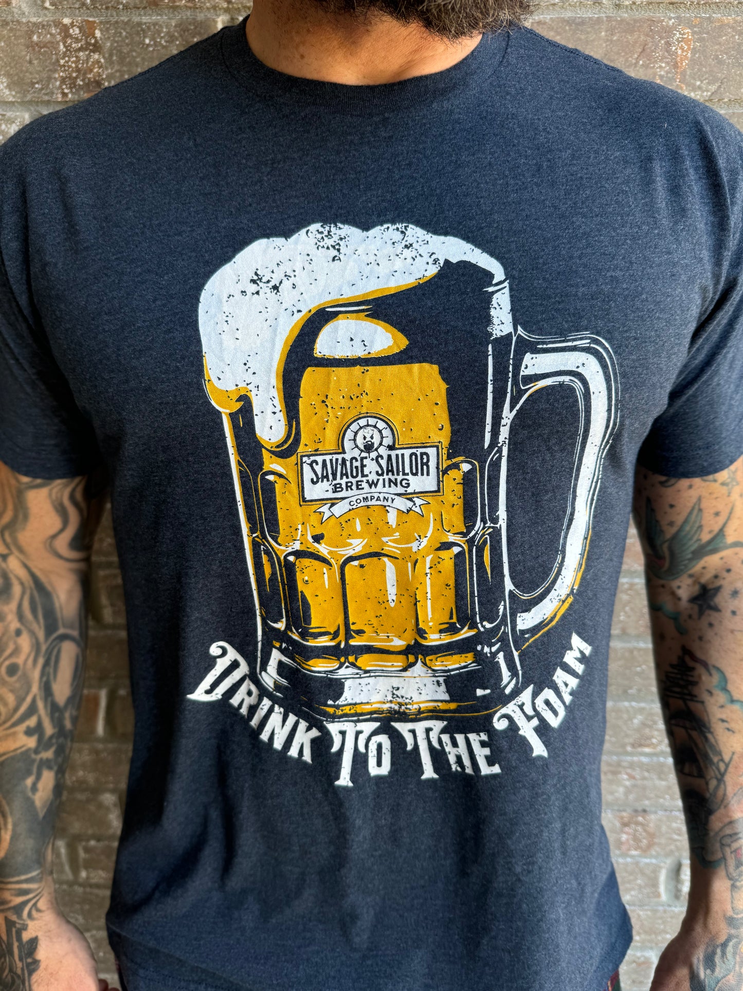 Drink To The Foam T-Shirt - Midnight Navy