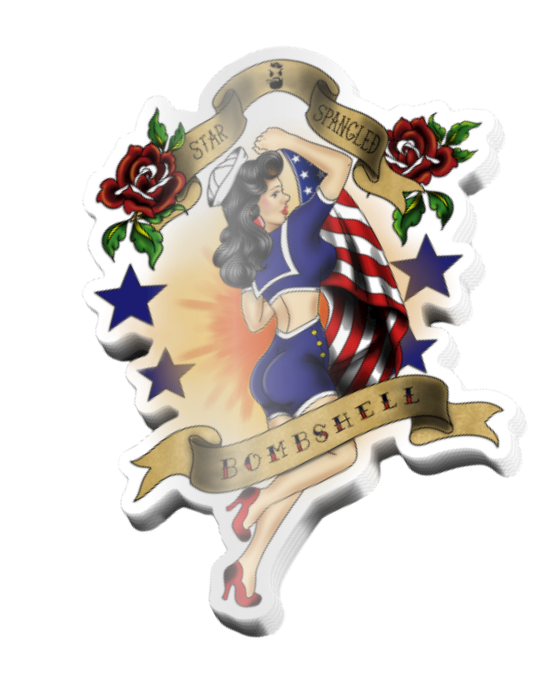 Star Spangled Bombshell Sticker