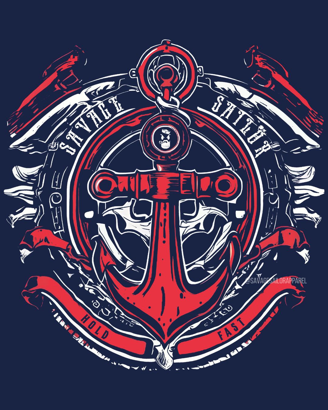 Patriotic Anchor T-Shirt - Midnight Navy