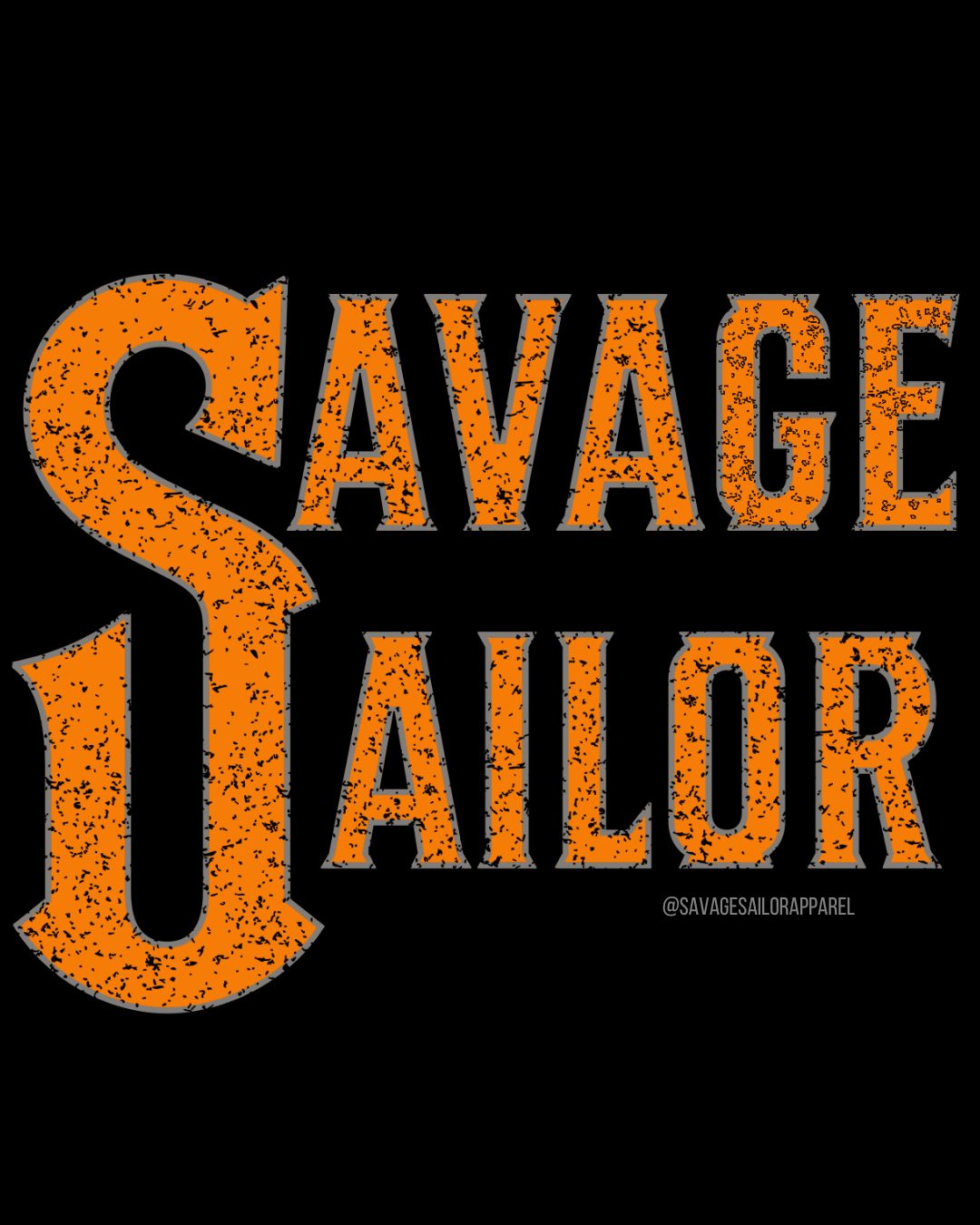 Savage Sailor Logo T-Shirt -Black & Orange