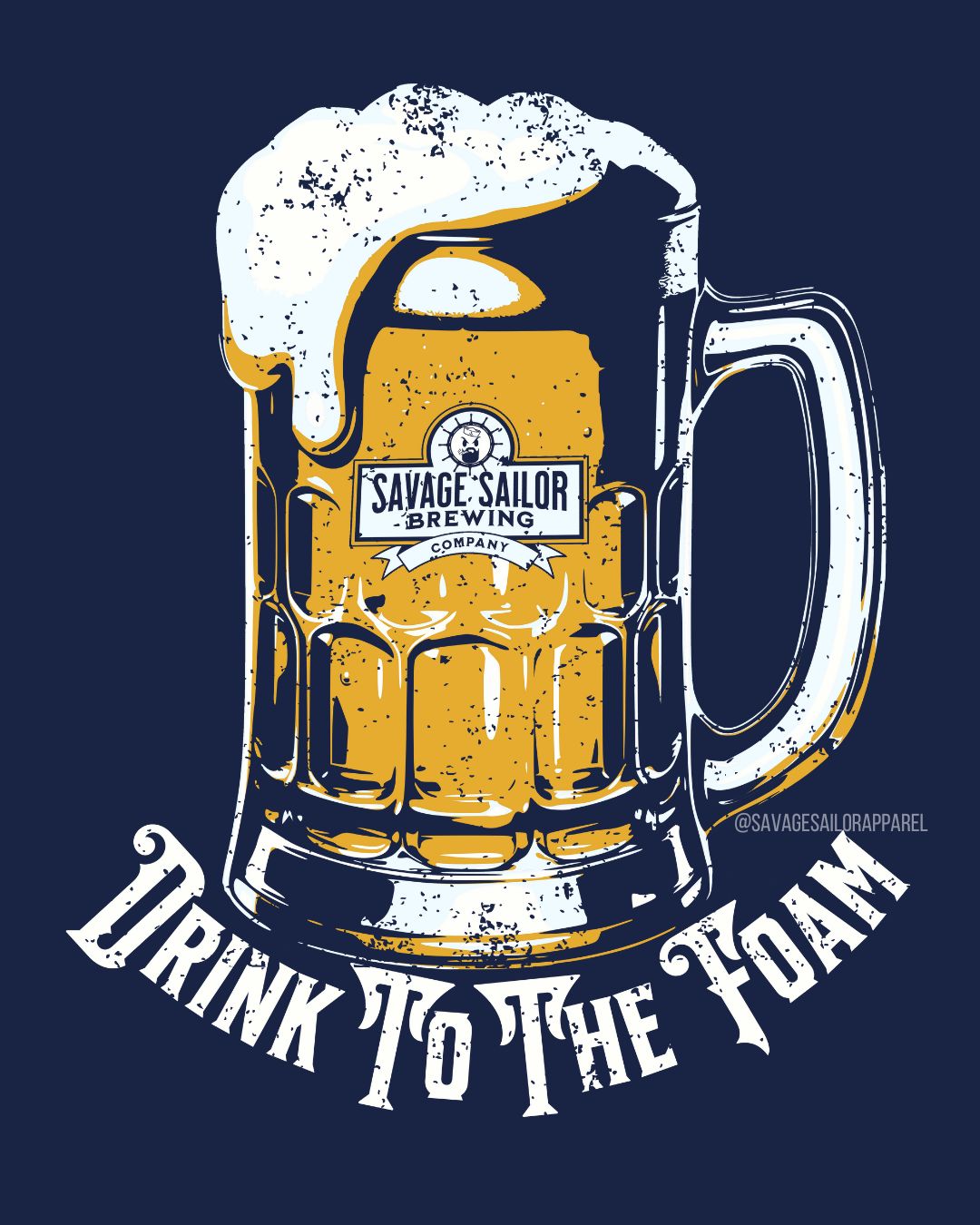 Drink To The Foam T-Shirt - Midnight Navy