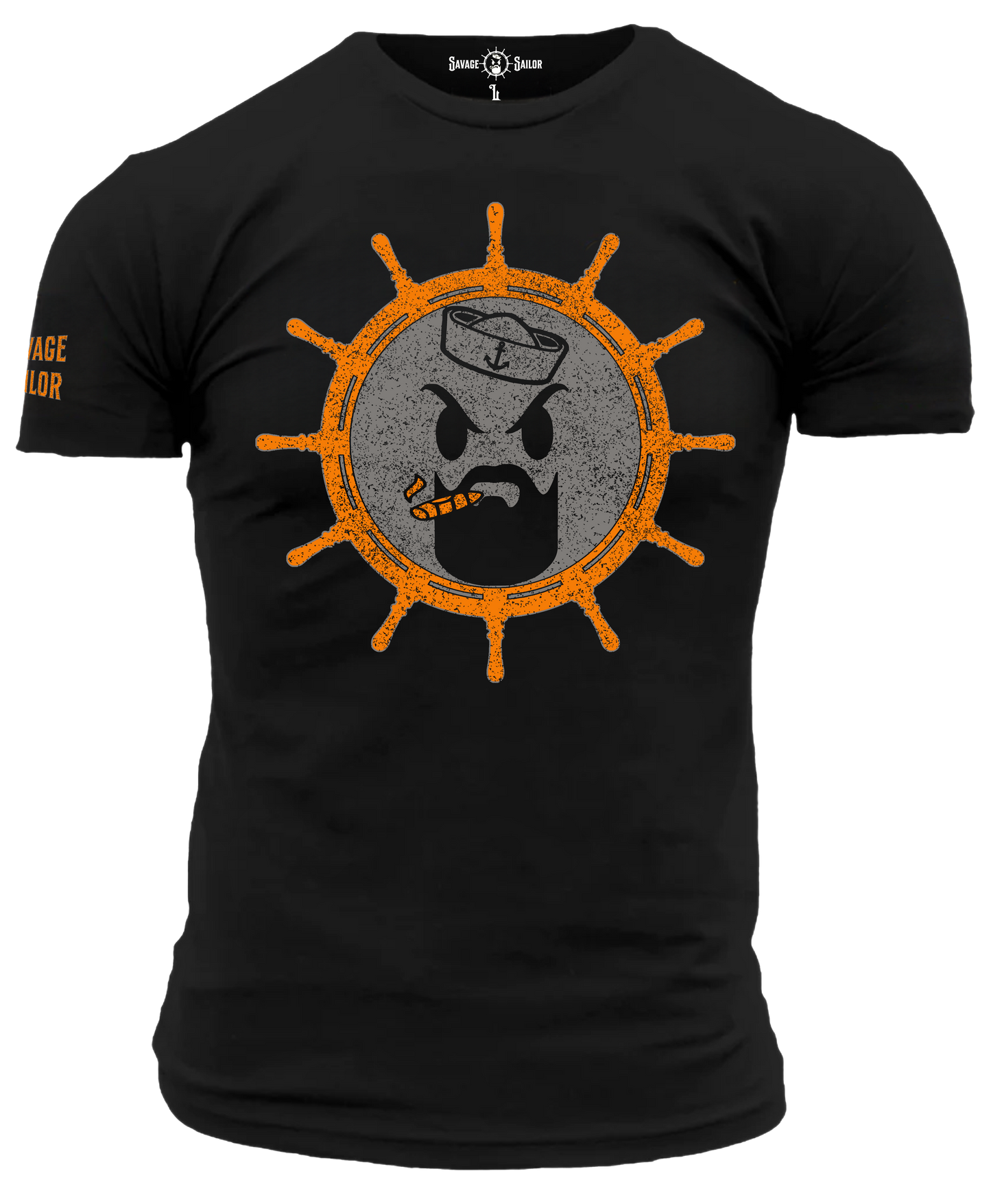 Savage Sailor Logo T-Shirt -Black & Orange