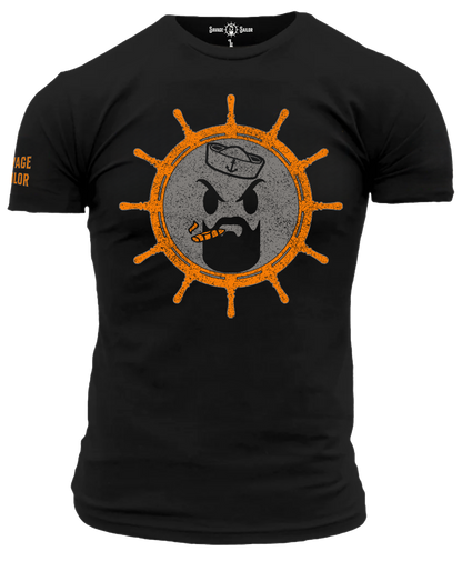 Savage Sailor Logo T-Shirt -Black & Orange