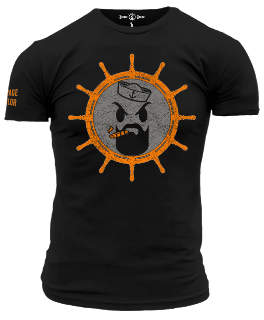 Savage Sailor Logo T-Shirt -Black & Orange