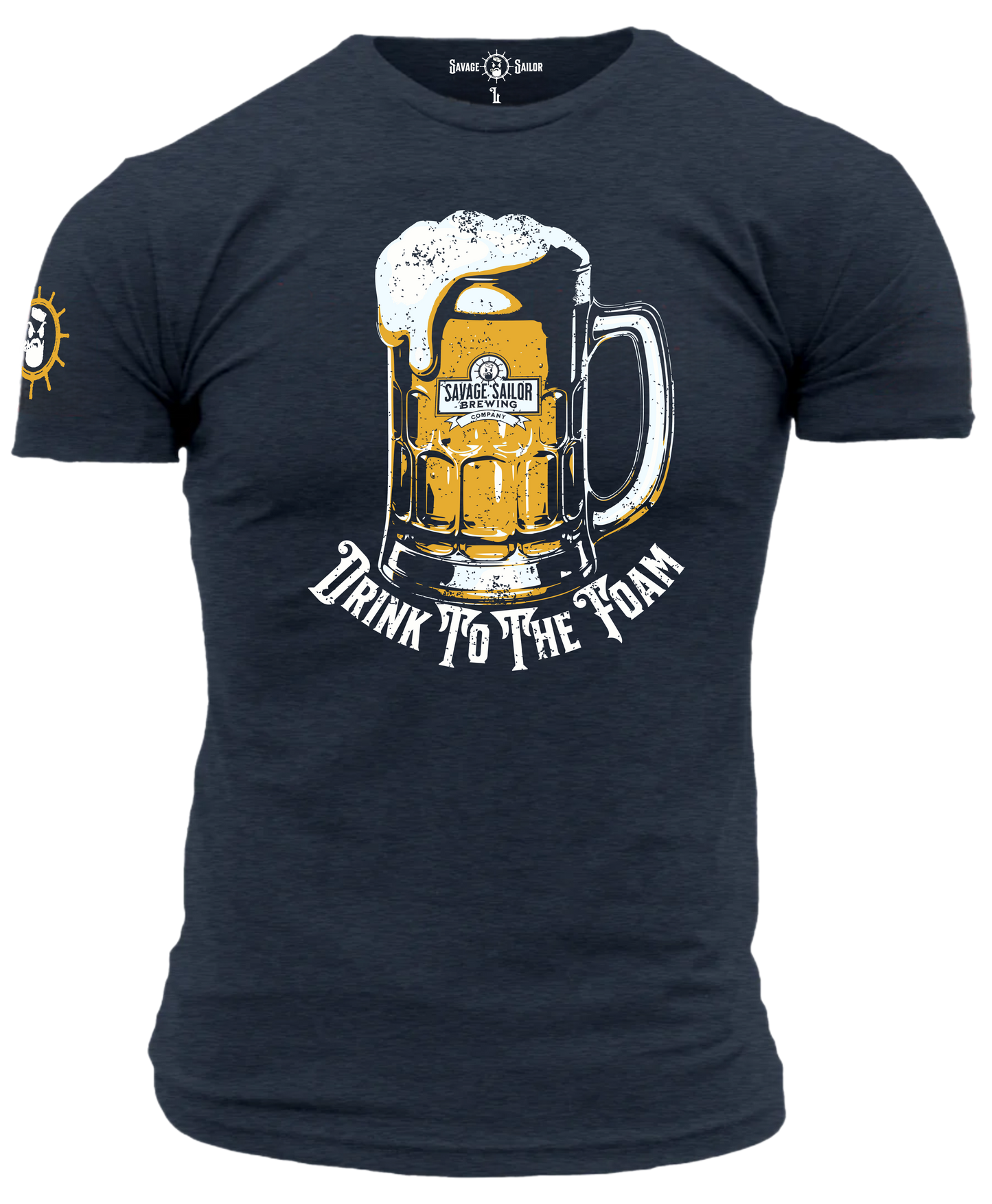 Drink To The Foam T-Shirt - Midnight Navy