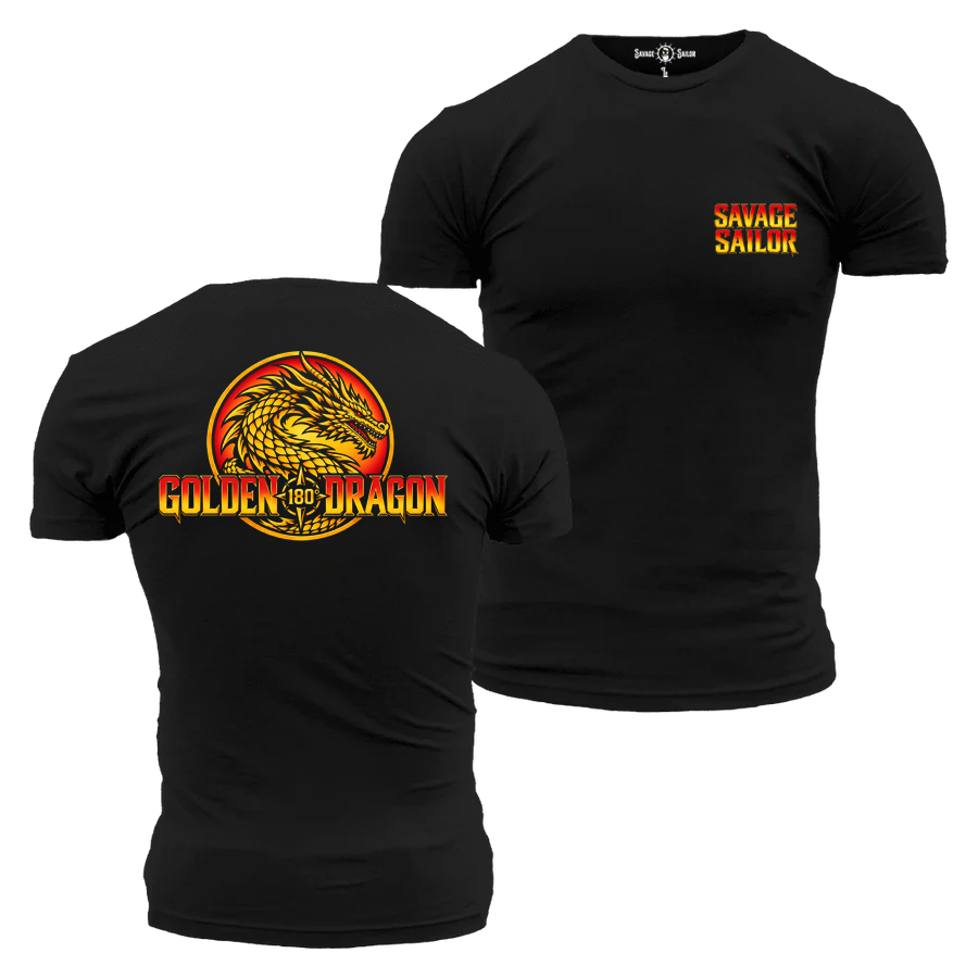 PRE-ORDER Order of the Golden Dragon T-Shirt (back) - Black (FREE Matching Sticker)