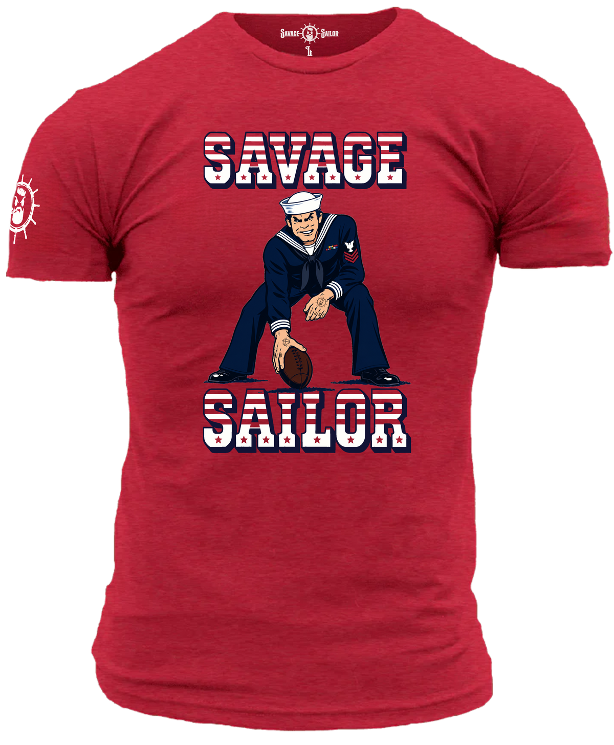 PRE-ORDER Savage Gridiron T-Shirt (front) - Red (w/free sticker)