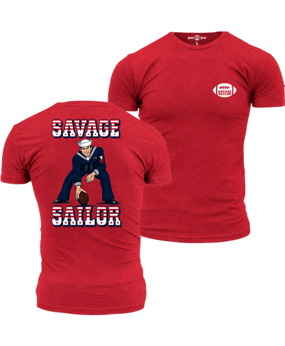 PRE-ORDER Savage Gridiron T-Shirt (back) - Red (w/free sticker)