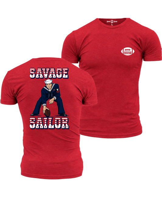 Savage Gridiron T-Shirt (back) - Red