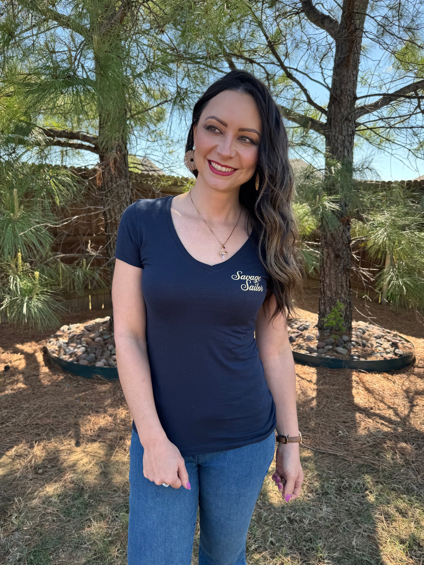 Savage Susie Women's V-Neck T-Shirt - Midnight Navy