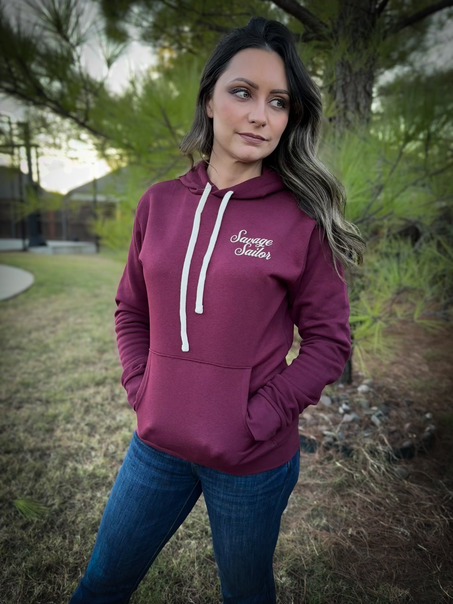 PRE-ORDER! Navy Wife Hoodie- Maroon Pre-Orders will close Saturday November 8th, and ship out early December.