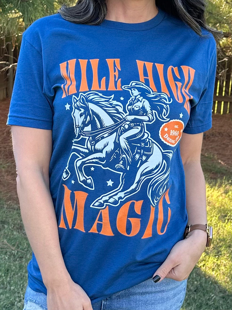 PRE ORDER Mile High Magic Vintage T-Shirt - Cool Blue