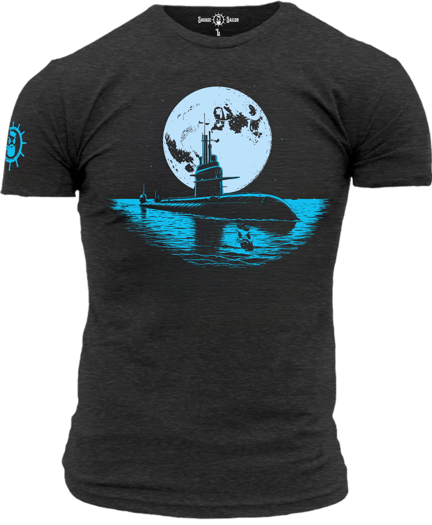 Moonlit Submarine T-Shirt - Charcoal