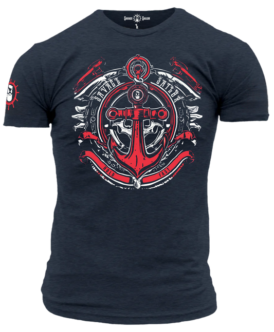 Patriotic Anchor T-Shirt - Midnight Navy