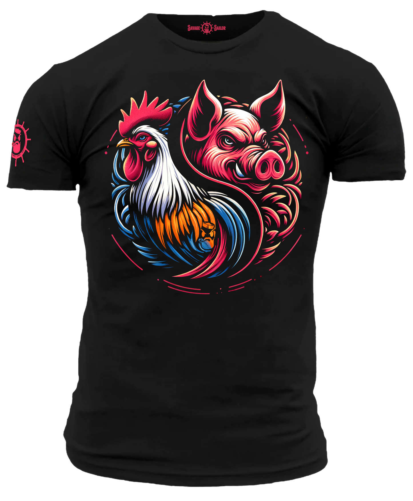 Pig & Rooster T-Shirt - Black