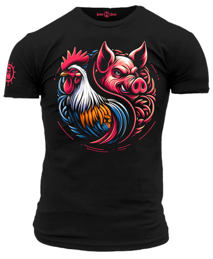 Pig & Rooster T-Shirt - Black