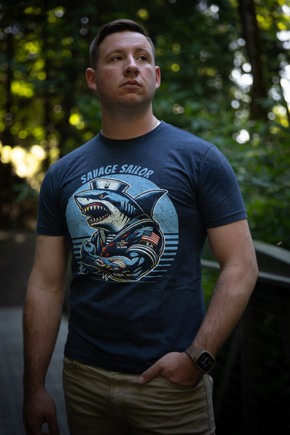 Savage Shark T-Shirt - Midnight Navy
