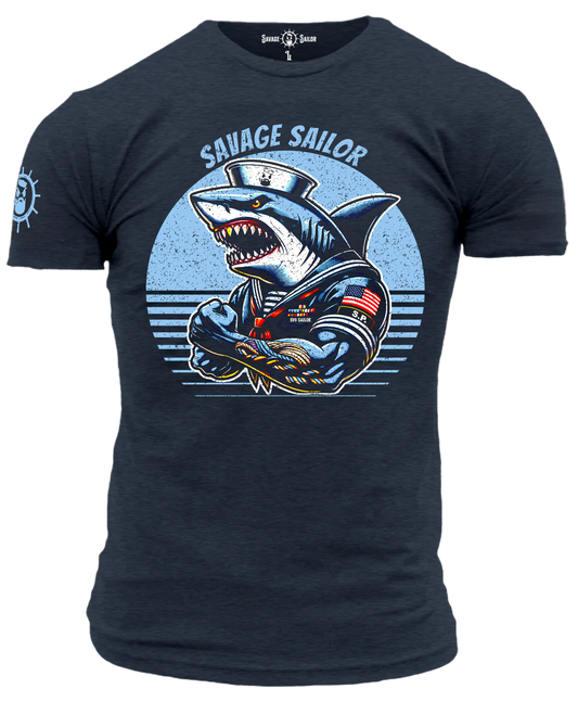 Savage Shark T-Shirt - Midnight Navy